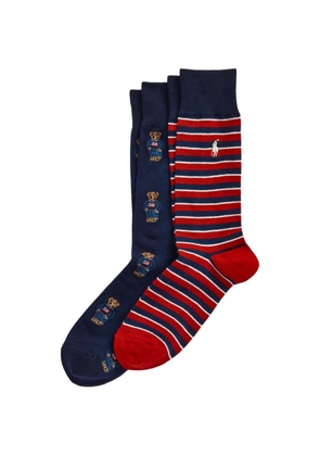 Polo Ralph Lauren bear striped socks set (set of two) - Blue