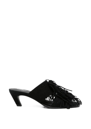 Ash Quincy fringe-detail mules - Black