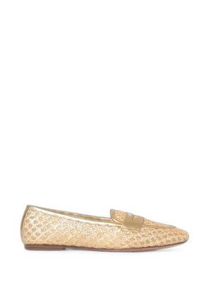 TWINSET perforated raffia loafers - Neutrals