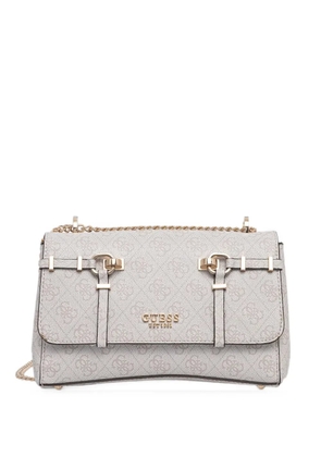 GUESS USA Leona monogram-print chain-strap shoulder bag - Neutrals