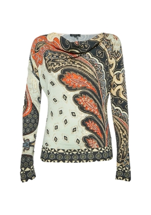 Etro Pre-Owned paisley-print cowl-neck top - Neutrals