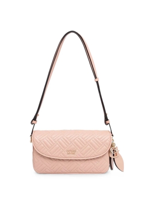 GUESS USA Sally quilted logo-charm shoulder bag - Pink
