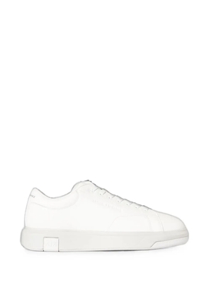 Emporio Armani logo-print leather sneakers - White