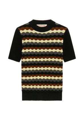 Marni black wool jumper with 3D wave