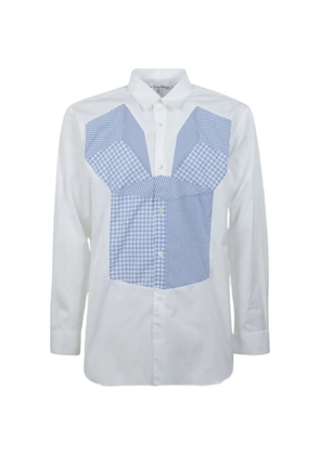 Comme Des Garçons Shirt patchwork gingham-print shirt - White