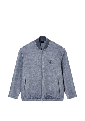 Giorgio Armani logo-patch zip-up jacket - Grey