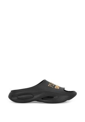 Plein Sport logo-print slides - Black