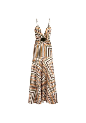 Silvia Tcherassi Emeli striped midi dress - Neutrals