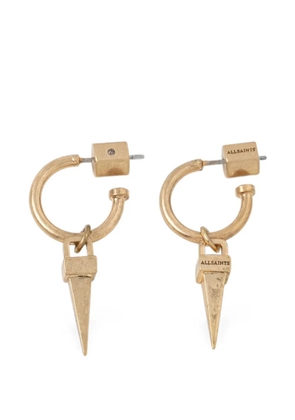 AllSaints spike-pendant metal hoop earrings - Gold