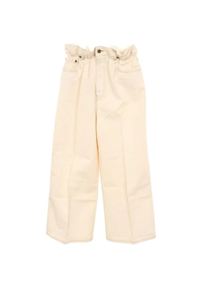 Miu Miu Pre-Owned 2010s wide cotton trousers - Neutrals