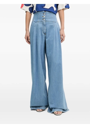 ERMANNO FIRENZE lace-up pleated jeans - Blue