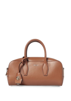 BOSS Double B leather shoulder bag - Brown