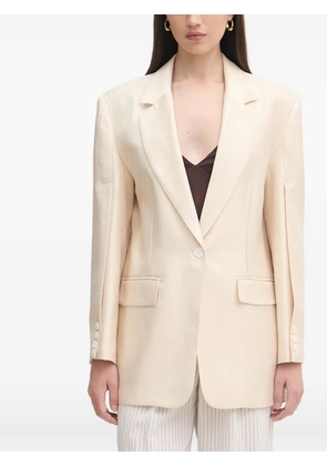 Haveone single-breasted notched-lapels blazer - Neutrals