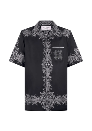 Philipp Plein baroque-print bowling shirt - Black