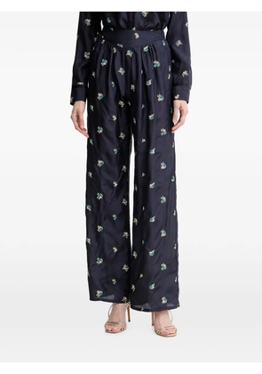 Forte Forte floral-embroidered trousers - Blue