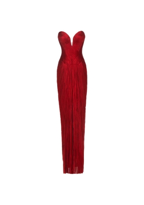 Maria Lucia Hohan Noor pleated lace-up maxi dress - Red