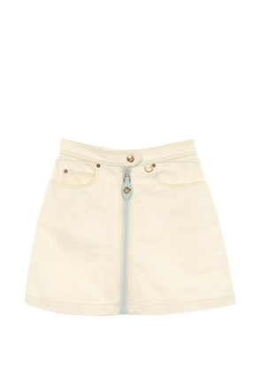 Louis Vuitton Pre-Owned 2010s zip-up denim skirt - White