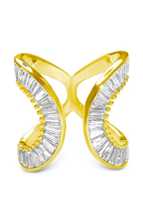 HZMER JEWELLERY Sitara baguette crystal ring - Gold