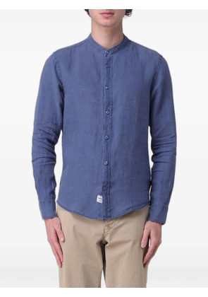 Blauer linen mandarin-collar shirt - Blue