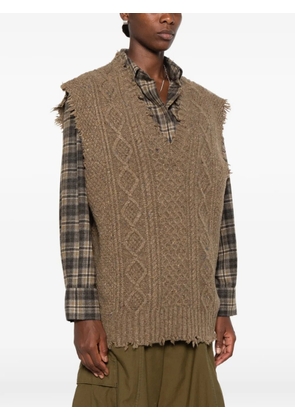 R13 V-neck top - Brown