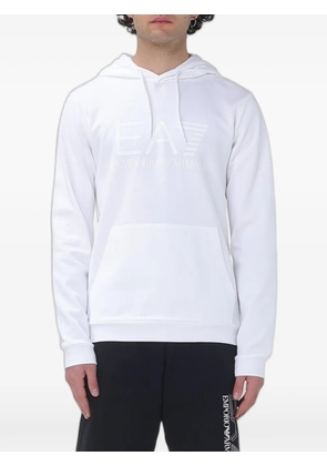 Ea7 Emporio Armani logo-print hoodie - White