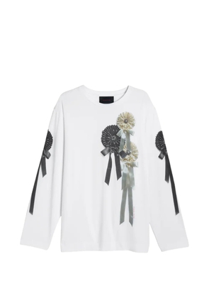 Simone Rocha rosette-print long-sleeve T-shirt - White