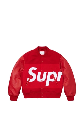 Supreme chenille logo-patch varsity jacket - Red