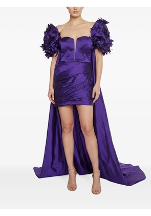 SOPHIE COUTURE draped petaled mini dress - Purple