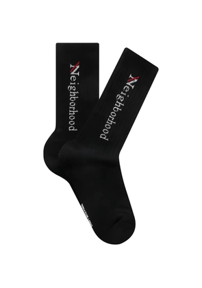 Neighborhood logo-intarsia ribbed socks - Black