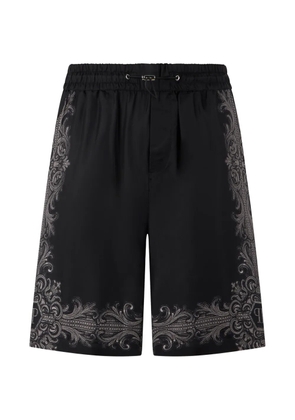Philipp Plein baroque-print drawstring shorts - Black