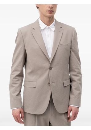 HUGO seersucker single-breasted jacket - Neutrals
