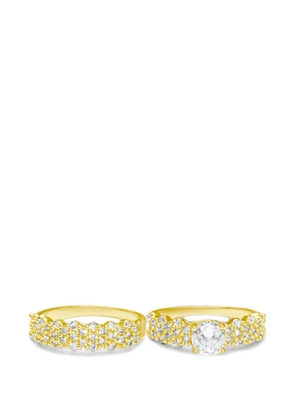 HZMER JEWELLERY Sitara crystal-embellished rings (set-of-two) - Gold
