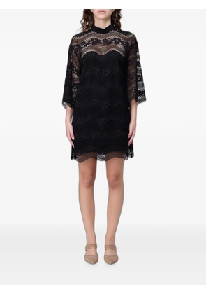 TWINSET mini lace-overlay three-quarter sleeve dress - Black