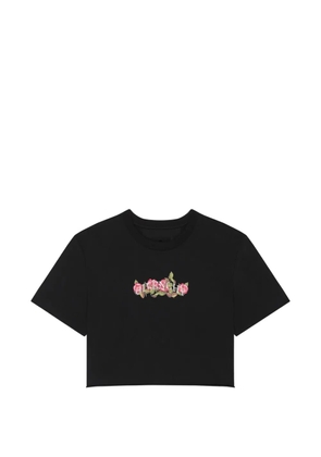 Givenchy floral-print cropped T-shirt - Black