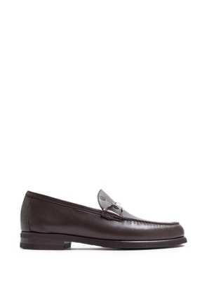 MENGLORIA Wynn logo-plaque loafers - Brown