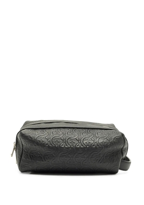 Ferragamo Pre-Owned Gancini embossed wash bag - Black