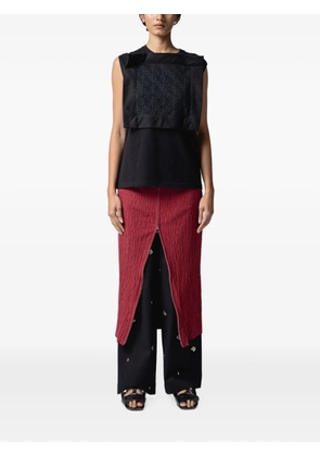 Muller Of Yoshiokubo crinkled zip-front midi skirt - Red
