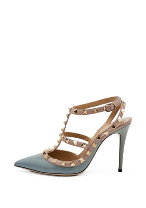 Valentino Garavani Pre-Owned Rockstud ankle-strap heeled pumps - Blue