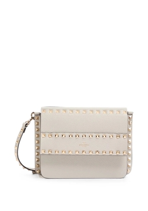 Valentino Garavani Rockstud small shoulder bag in grainy leather - Neutrals