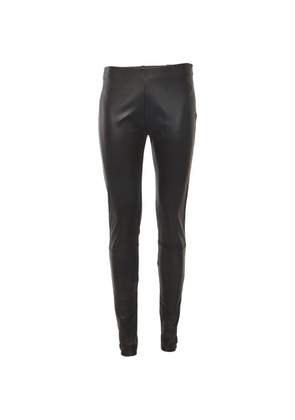 Maison Martin Margiela Pre-Owned leather-panelled knit trousers - Black