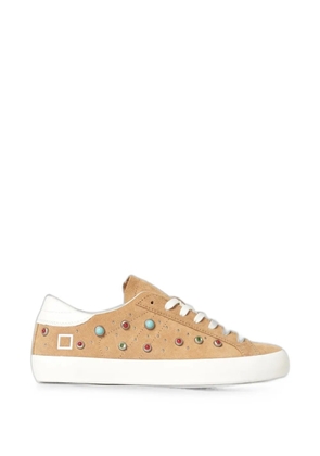 D.A.T.E. Hill stud-embellished suede sneakers - Brown