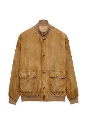 Prada suede blouson jacket - Neutrals