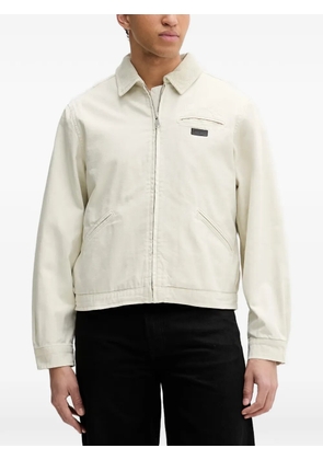 AllSaints corduroy-collar logo-patch relaxed fit jacket - Neutrals