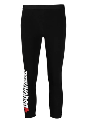 DSQUARED2 logo-print cropped leggings - Black