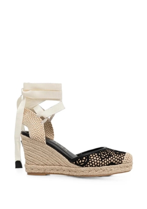 GUESS USA Cheyin lace-panelled wedge espadrilles - Neutrals