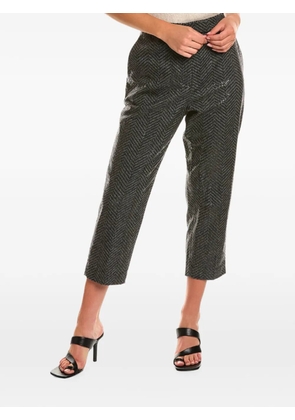 Brunello Cucinelli sequin-embellished chevron-pattern cropped trousers - Grey