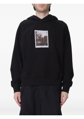 HUGO graphic-print cotton hoodie - Black