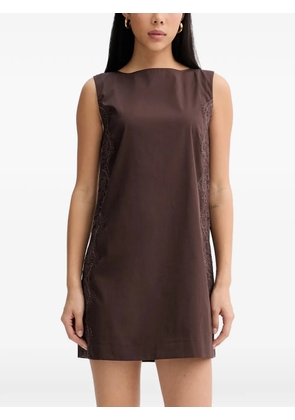 Blugirl lace-trim sleeveless mini dress - Brown