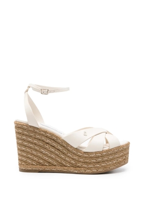 Jimmy Choo Korra leather wedge espadrilles - White