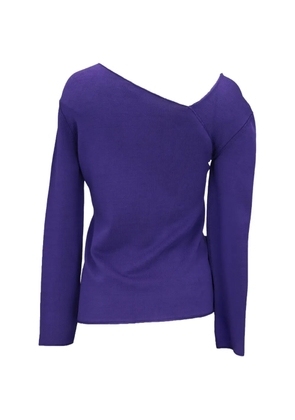 TOM FORD asymmetric-neck side-tie sweater - Purple
